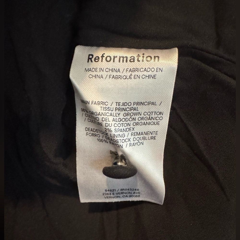 Reformation Black Scallop-Edge Button Front Blouse - Picture 11 of 13